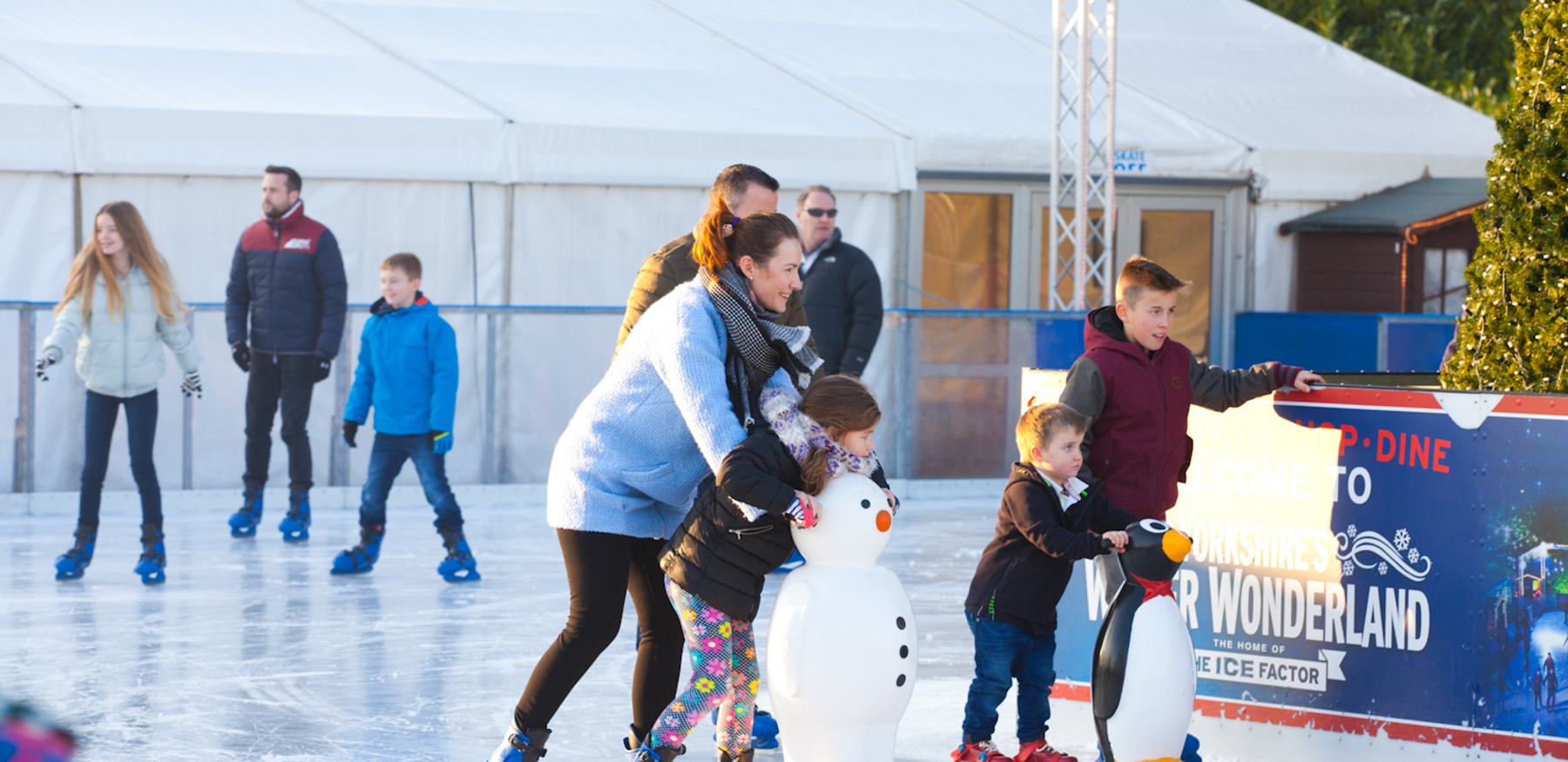 Family skating at The Ice Factor