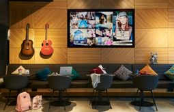 Moxy York communal work and social space