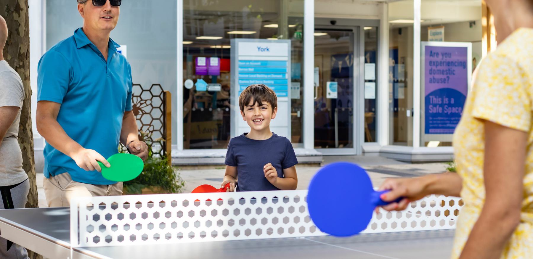 Outdoor ping pong sponsored by JORVIK Viking Centre milner Creative